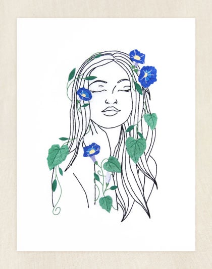 Retrato con ipomeas
