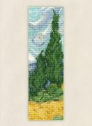 Campos de trigo con ciprés - Vincent Van Gogh - Marcalibros