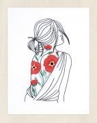 Retrato con amapolas
