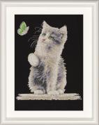 Cat with Butterfly - Negro