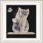 Cat with Butterfly - Negro