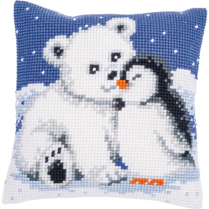 Cojín - Oso polar y pingüino