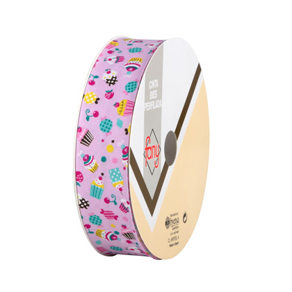 Cinta al Bies Jolly - Rosa Pastelitos (30 mm)