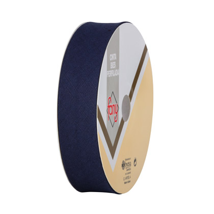 Cinta al Bies de Lino - Marino (18 mm)