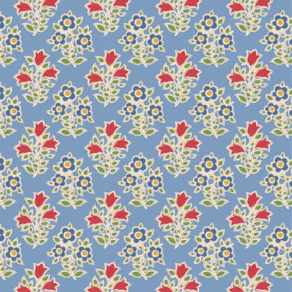 Farm Flowers Light Blue