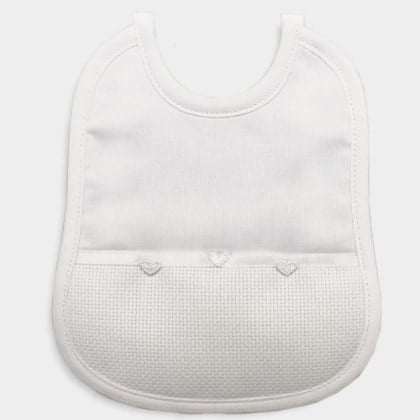 Babero con corazones - Blanco