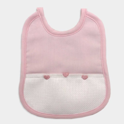 Babero con corazones - Rosa