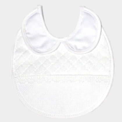 Babero redondo con cuello - Blanco