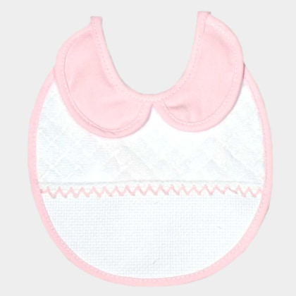 Babero redondo con cuello - Rosa
