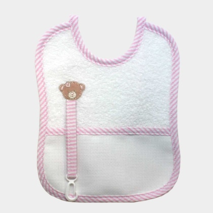 Babero Porta Chupete - Osito - Rosa