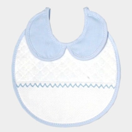 Babero redondo con cuello - Azúl