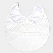 Babero redondo con cuello  - Blanco