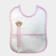 Babero Porta Chupete - Osito - Rosa