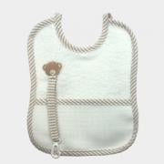 Babero Porta Chupete - Osito - Beige