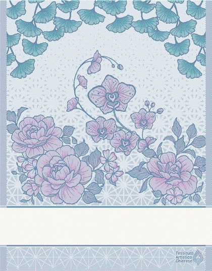 Trapo de cocina - Sakura - Rosa-azul sombreado