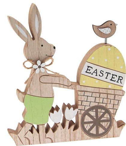 Conejo de Pascua de madera