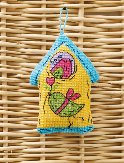 Casita para los pájaros enamorada - Amarillo