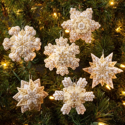 Kit de decoración de fieltro - Pearl Snowflakes