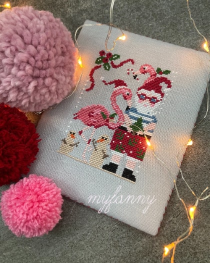 Santa and Merry Flamingo