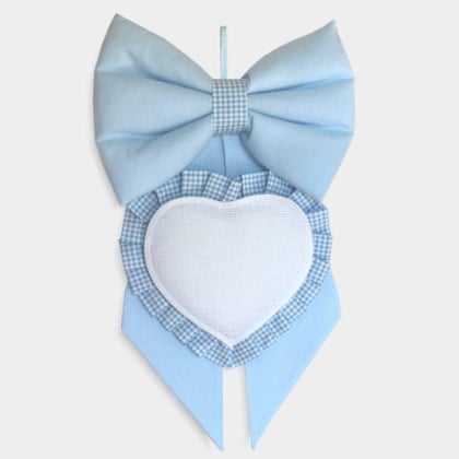 Lazo de Nacimiento con Corazón para bordar en punto de cruz - Az