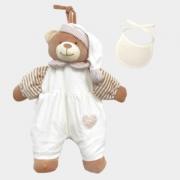 Pijama Oso con Babero para bordar - color crema