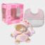 Set de regalo: Mini osito y babero para bordar - Rosa