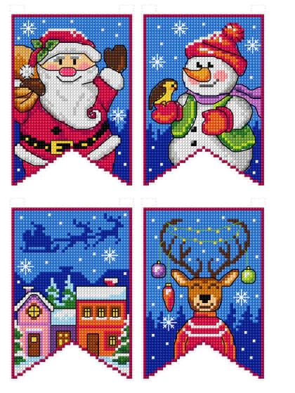Banderas de Navidad - azules (4)