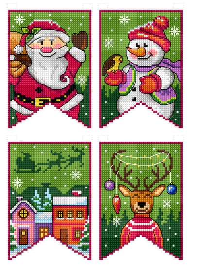 Banderas de Navidad - verde (4)