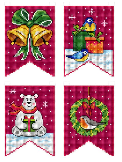 Banderas de Navidad - rojo (4)