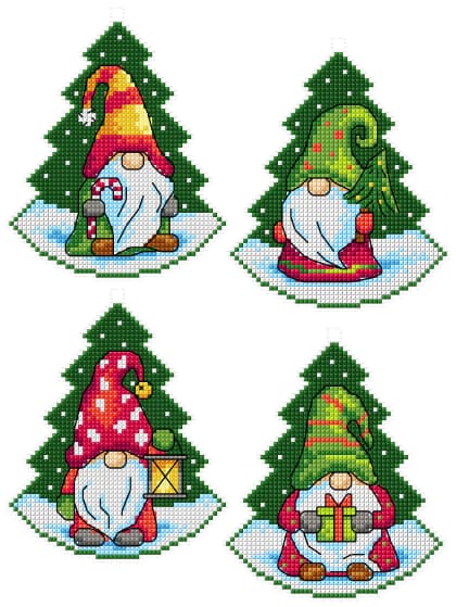 Gnomos en árboles de Navidad (4)