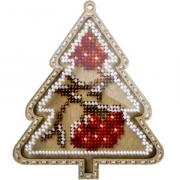 Árbol de Navidad con frutos rojos.