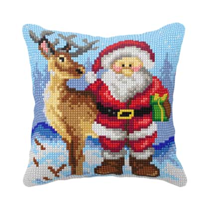 Cojín - Papá Noel y reno