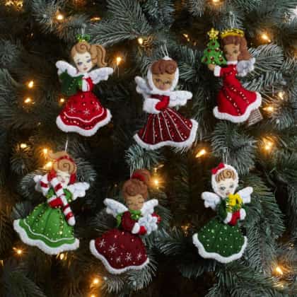 Kit de decoración de fieltro - Ángeles de Navidad