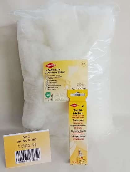 Pack de relleno de poliéster y pegamento textil - Mediano