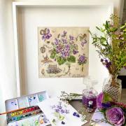 Étude à la violette - Lino