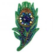 Broche - Pluma de pavo real