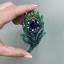 Broche - Pluma de pavo real