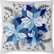 Winter Blue Poinsettia - Kit de cojin de fieltro