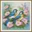 Pájaros en flor