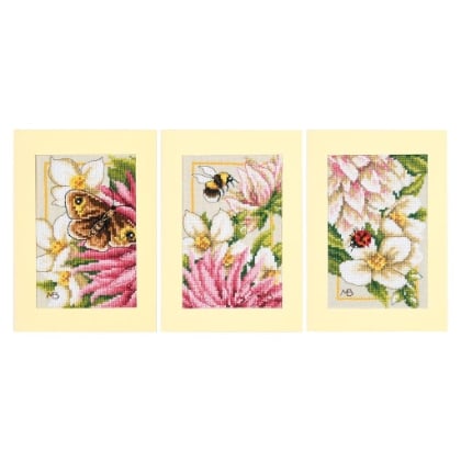 Tarjetas de felicitaciones - Dalias rosas