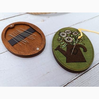 Needle Case - Flores grises
