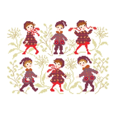 ¡Niños con abrigos jacquard rojos!