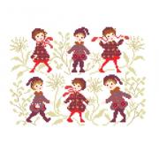 ¡Niños con abrigos jacquard rojos!
