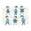 ¡Niños con abrigos jacquard azul!
