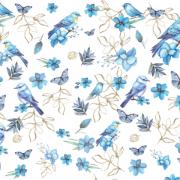 Blossoms and Birdies - Blue Yellow Tanager