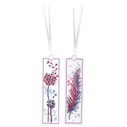 Marcalibros - Plumas y flor de pelusa (2)