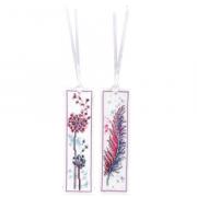 Marcalibros - Plumas y flor de pelusa (2)