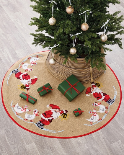 Base para árbol Papá Noel y los gansos