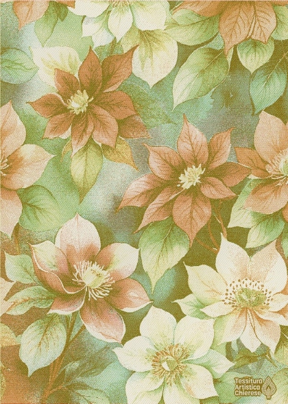 Trapo de cocina - Fiori di Natale - Or-Verde-Rojo Lurex -NO Aida