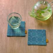 Par de posavasos Sashiko - Gris
